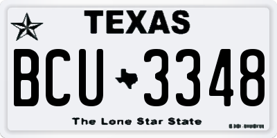 TX license plate BCU3348