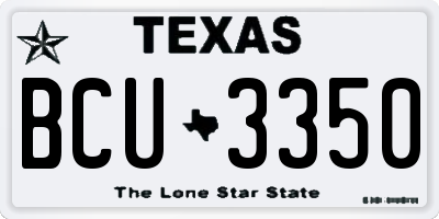 TX license plate BCU3350