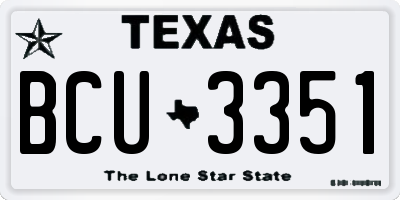 TX license plate BCU3351