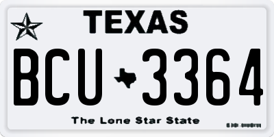 TX license plate BCU3364