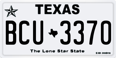 TX license plate BCU3370