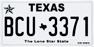 TX license plate BCU3371