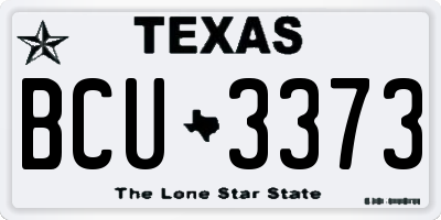 TX license plate BCU3373
