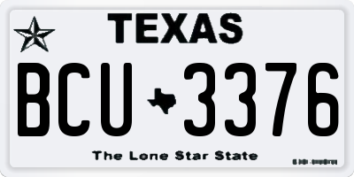 TX license plate BCU3376