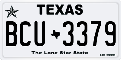 TX license plate BCU3379