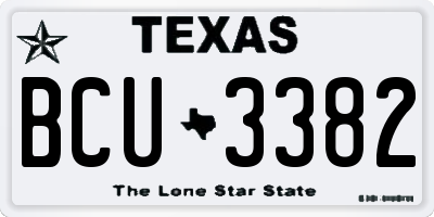 TX license plate BCU3382