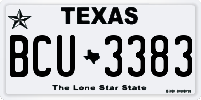 TX license plate BCU3383