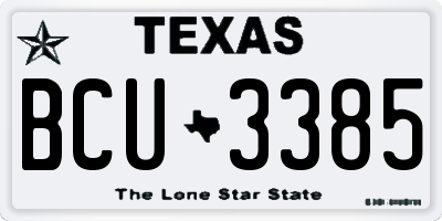 TX license plate BCU3385