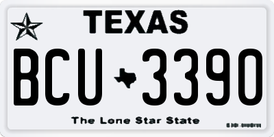 TX license plate BCU3390