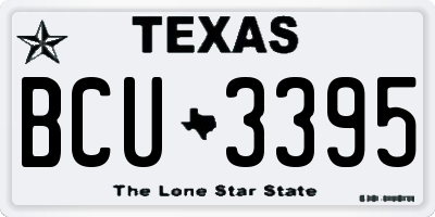 TX license plate BCU3395