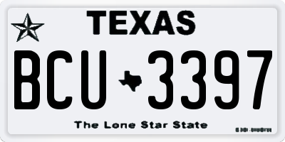 TX license plate BCU3397
