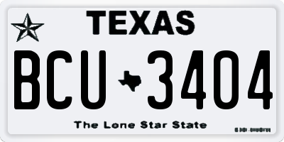 TX license plate BCU3404