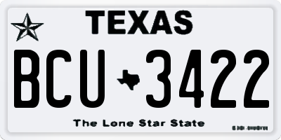 TX license plate BCU3422