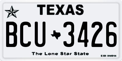 TX license plate BCU3426