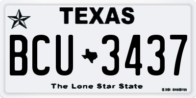 TX license plate BCU3437