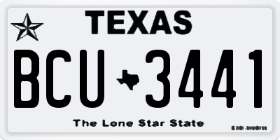 TX license plate BCU3441