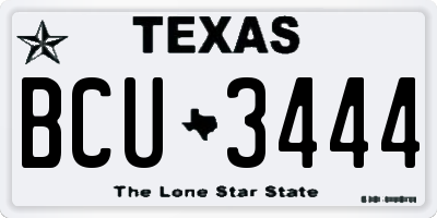 TX license plate BCU3444