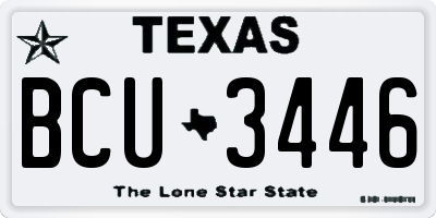 TX license plate BCU3446