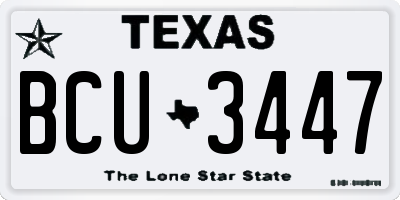 TX license plate BCU3447