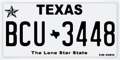 TX license plate BCU3448