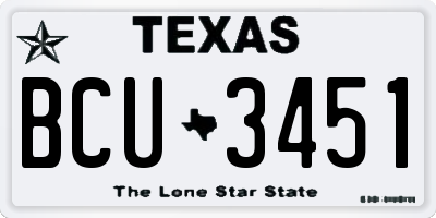 TX license plate BCU3451
