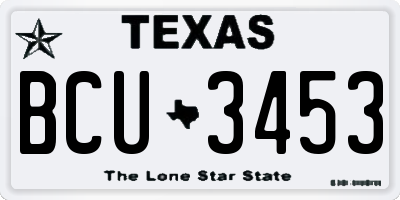 TX license plate BCU3453