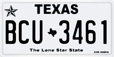 TX license plate BCU3461