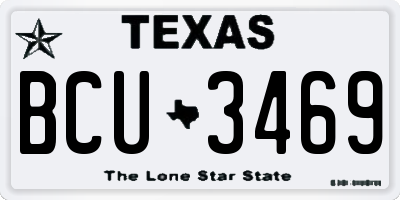 TX license plate BCU3469