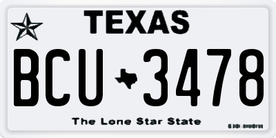 TX license plate BCU3478