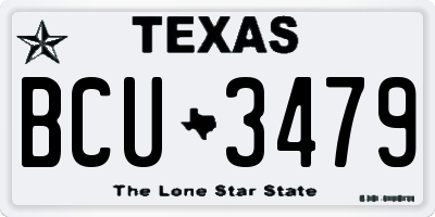 TX license plate BCU3479