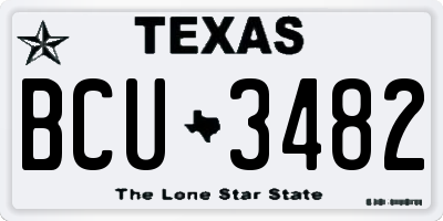 TX license plate BCU3482