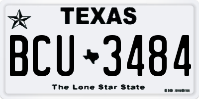 TX license plate BCU3484