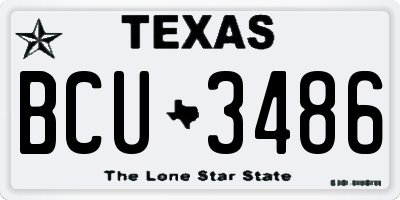 TX license plate BCU3486
