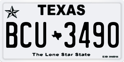 TX license plate BCU3490