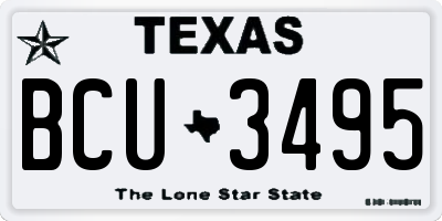 TX license plate BCU3495