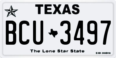 TX license plate BCU3497