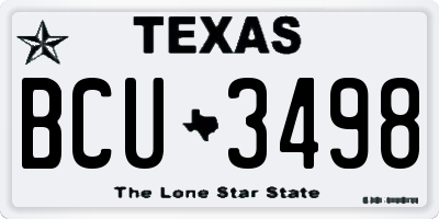 TX license plate BCU3498