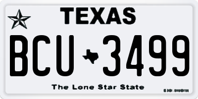 TX license plate BCU3499