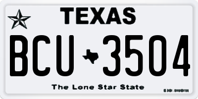 TX license plate BCU3504
