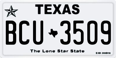 TX license plate BCU3509