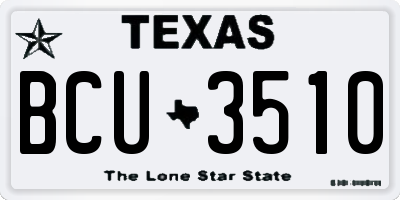 TX license plate BCU3510