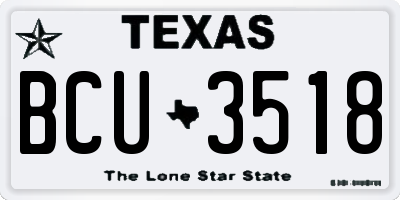 TX license plate BCU3518
