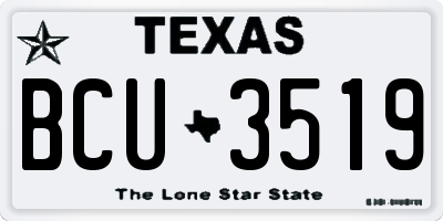 TX license plate BCU3519