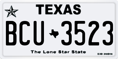 TX license plate BCU3523