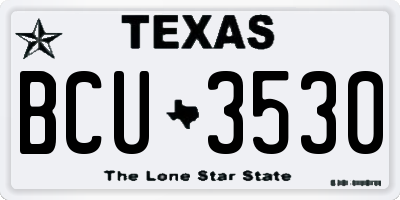 TX license plate BCU3530