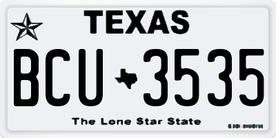 TX license plate BCU3535