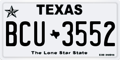 TX license plate BCU3552