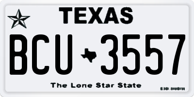 TX license plate BCU3557