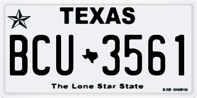 TX license plate BCU3561