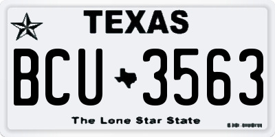 TX license plate BCU3563